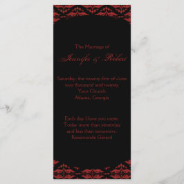 Programa de matrimonio gótico Red and Black Damask