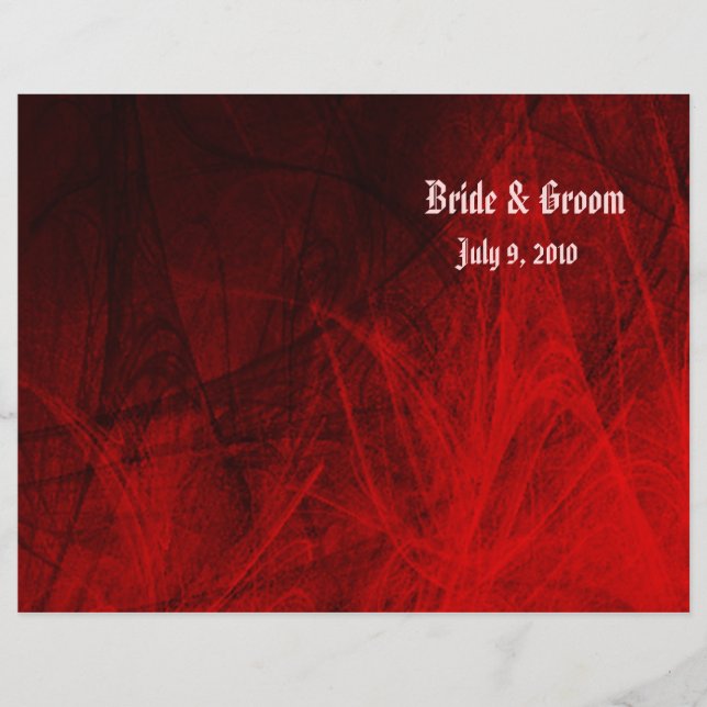 Programa de matrimonio gótico Rosa doblado (Anverso)