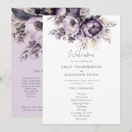 Programa de matrimonio Lilac Purple Florals