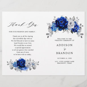 Programa de matrimonio metálico Royal Blue White S
