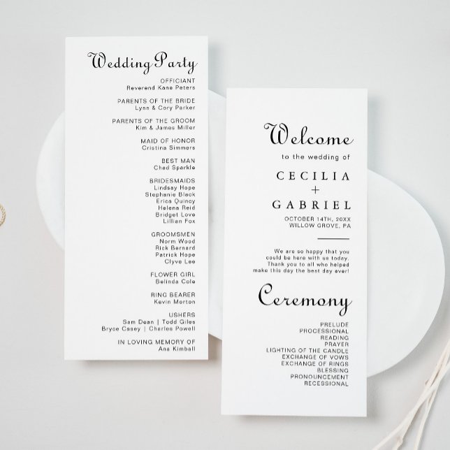 Programa de matrimonio minimalista (Subido por el creador)