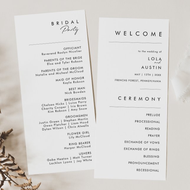 Programa de matrimonio Minimalista moderno (Subido por el creador)