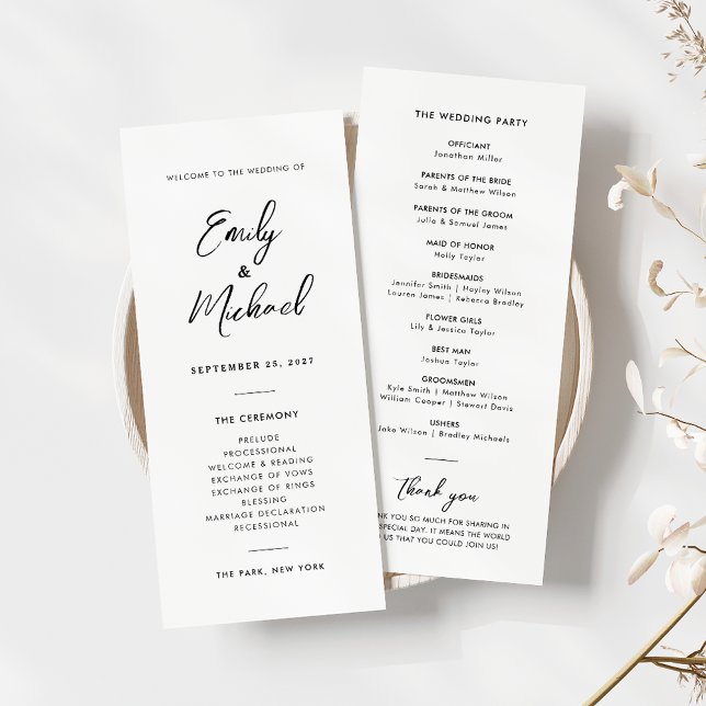 Programa de matrimonio mínimo de caligrafía elegan (Subido por el creador)