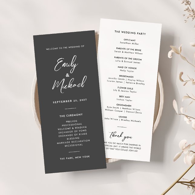 Programa de matrimonio mínimo de caligrafía elegan (Subido por el creador)