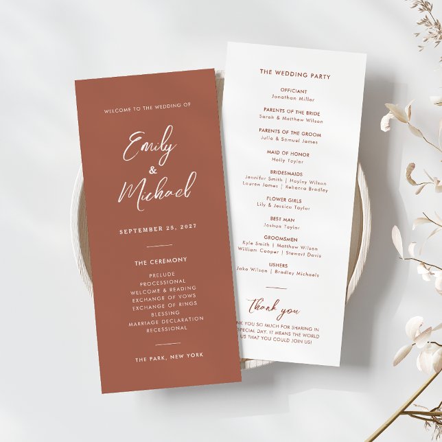 Programa de matrimonio mínimo de caligrafía elegan (Subido por el creador)