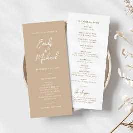 Programa de matrimonio mínimo de caligrafía elegan
