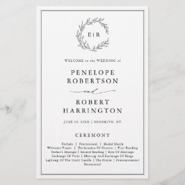 Programa de matrimonio moderno de la Hoja Blanca m