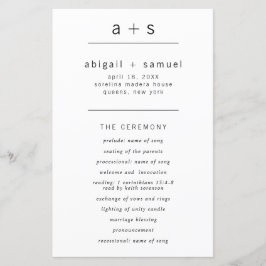 Programa de matrimonio moderno Minimalista monogra