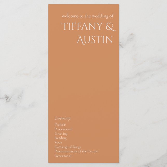 Programa de matrimonio moderno para Naranjas quema (Anverso)
