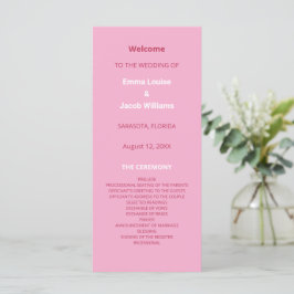 Programa de matrimonio moderno Pink Magenta