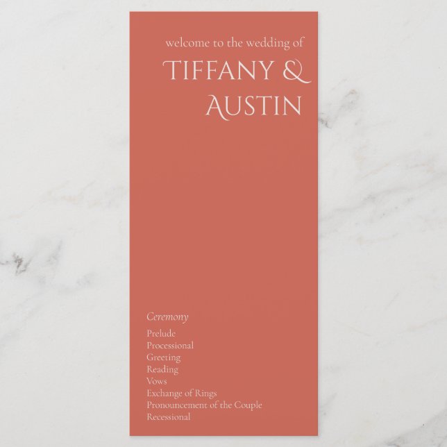 Programa de matrimonio moderno Rosa del desierto (Anverso)