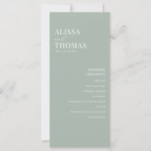Programa de matrimonio moderno verde sage minimali