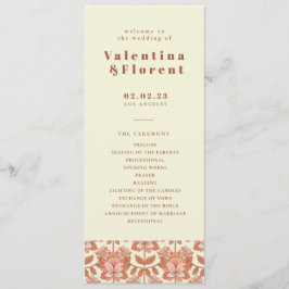 Programa de matrimonio Naranja inspirado en retro 