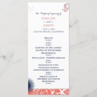 Programa de matrimonio náutico de Coral y Marina