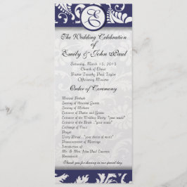 Programa de matrimonio Navy Damask Swirls