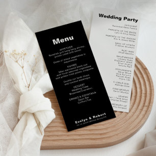 Programa de matrimonio negro formal elegante y min