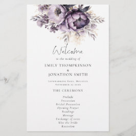 Programa de matrimonio PAPER Lilac Purple Florals
