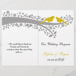 programa de matrimonio para aves amorosas amarilla