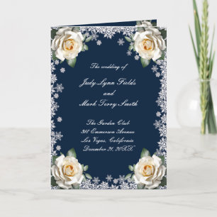 Programa de matrimonio para Navidades de copos de