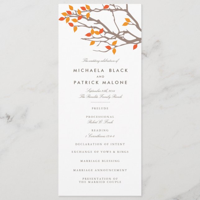 Programa de matrimonio para ramas bellas (Anverso)