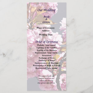Programa de matrimonio para ramas de flores de cer