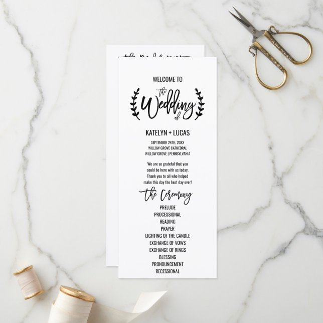 Programa de matrimonio para ramas de olivo blanco  (Anverso/Reverso In Situ)