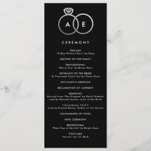 Programa de matrimonio personalizado de anillo pla