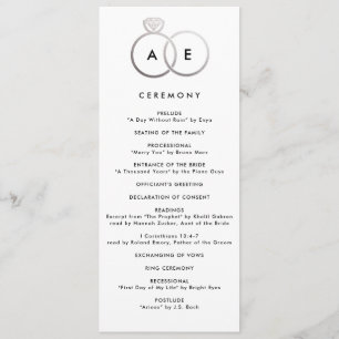 Programa de matrimonio personalizado de anillo pla