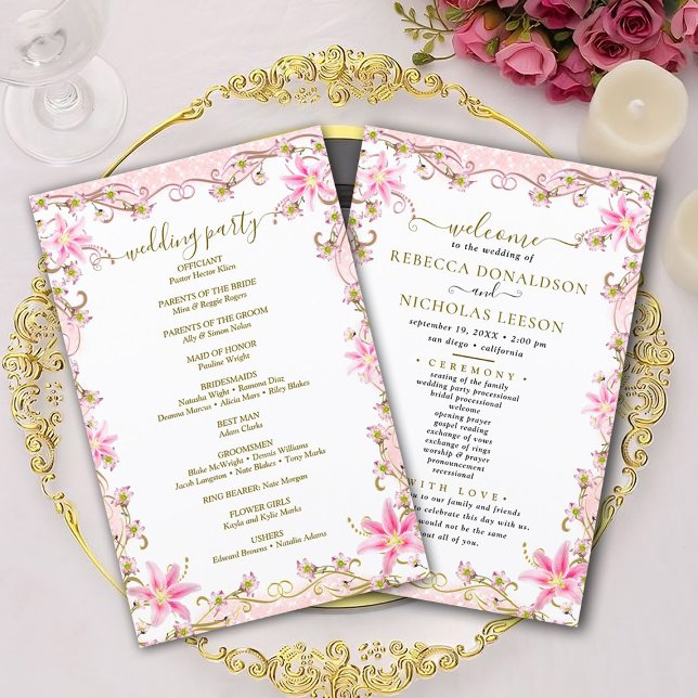 Programa de matrimonio personalizado elegante (Subido por el creador)