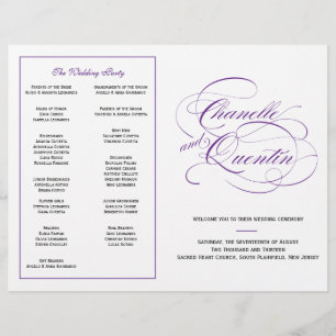 Programa de matrimonio personalizado - Púrpura