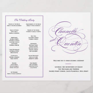 Programa de matrimonio personalizado - Púrpura