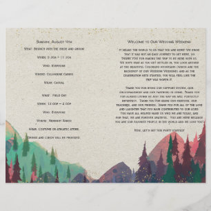 Programa de matrimonio plegado Boda de camping