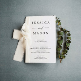 Programa de matrimonio plegado clásico elegante