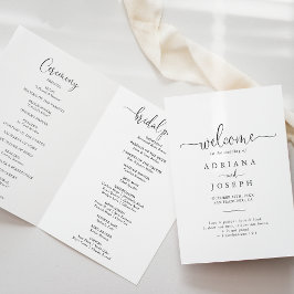 Programa de matrimonio plegado con guión de afició