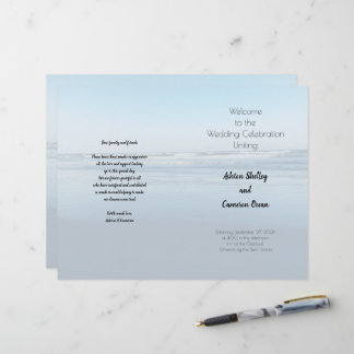 Programa de matrimonio plegado de Ceremonia Sencil