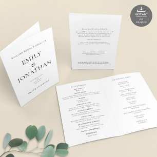 Programa de matrimonio plegado de iglesia simple i