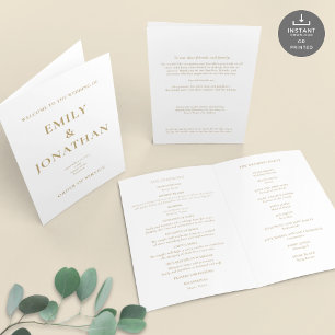 Programa de matrimonio plegado de la Iglesia de or