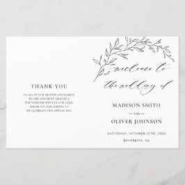 Programa de matrimonio plegado de Laurel Minimalis