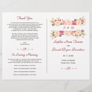 Programa de matrimonio por trama de flores rustica