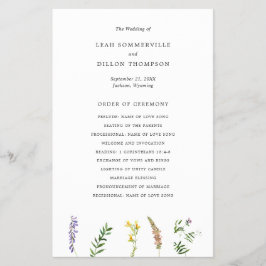 Programa de matrimonio presupuestal de flores silv