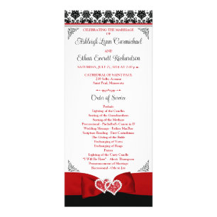 Programa de matrimonio Red, Black, White Love Hear
