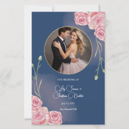 Programa de matrimonio rosa azul de la marina romá