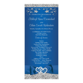 Programa de matrimonio Royal Blue, Gray Love Heart