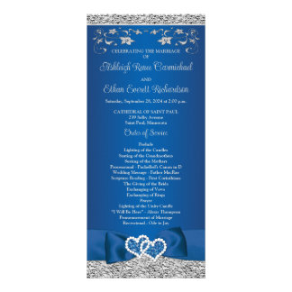 Programa de matrimonio Royal Blue, Gray Love Heart