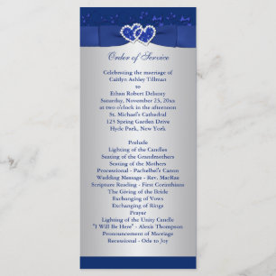 Programa de matrimonio Royal Blue, Silver Floral H