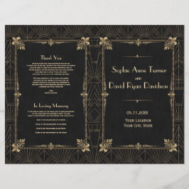 Programa de matrimonio Royal Fleur-de-Lis Art Deco