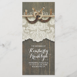 Programa de matrimonio Rústico de herraduras en el