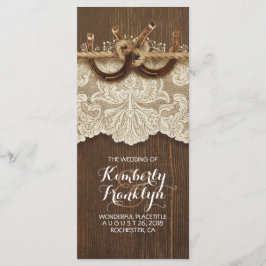 Programa de matrimonio Rústico de herraduras en el