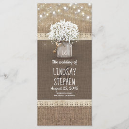 Programa de matrimonio Rústico Mason Jar por el al