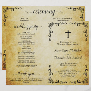 Programa de Matrimonio Sagrado de Parchment Vintag